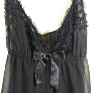 H&M Black Chiffon Night Gown.